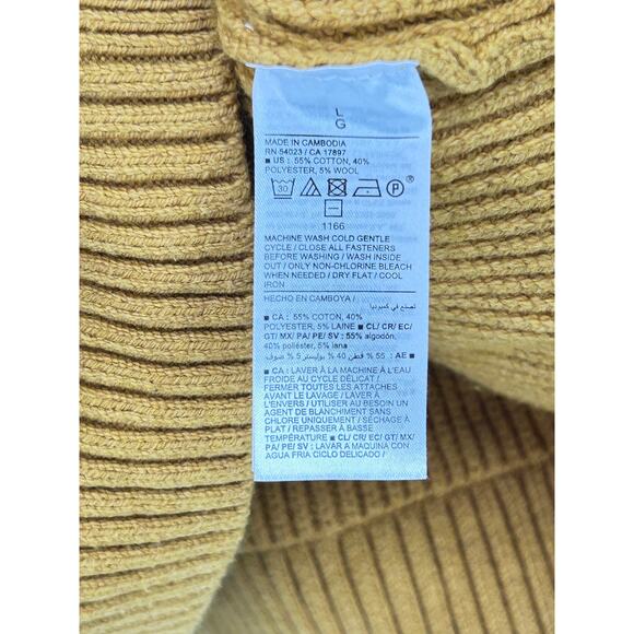 Relaxed Chunky Knit Cardigan Corkwood / Mustard Yellow Women’s Large - Picture 5 of 7
